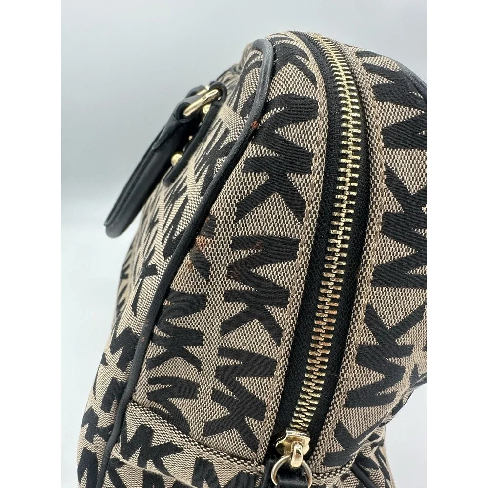 Boston Handbag With Monogram On CanvasMichael Kors Satchel
